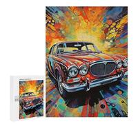 Puzzle 500 PCS pour Adolescents Vibrant Classic Car Artwork Puzzle pour Adolescents Améliore La Mémoire Défi À Compléter Amusant en Famille Et Soirée Jeux 500 PCS