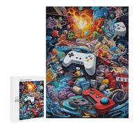 Puzzle 500 PCS pour Adolescents Video Game Controllers in Chaos Puzzle pour Adultes Jeu De Réflexion, Analyse Et Logique, Idéal comme Cadeau 500 PCS