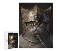 Puzzle 500 PCS pour Adolescents Viking Cat Puzzle Adulte Jeu Manuel Décoration Intérieure Cadeaux Uniques pour Anniversaire Et Noël 500 PCS