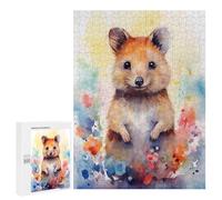 Puzzle 500 PCS pour Adolescents Watercolor Hamster Art Print Puzzle Jeux De Famille Assemblage De Motifs Cadeaux Uniques pour Anniversaire Et Noël 500 PCS