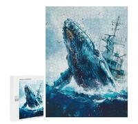 Puzzle 500 PCS pour Adolescents Whale Breaching Ship Jeux De Puzzle Relaxants, Défi Difficile, Cadeaux Uniques pour Anniversaire Et Noël 500 PCS