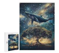 Puzzle 500 PCS pour Adolescents Whale Tree Galaxy Art Print-1 Puzzles pour Adultes : Améliorent La Mémoire, Difficiles Et Stimulants, Cadeaux De Noël Et d'anniversaire 500 PCS