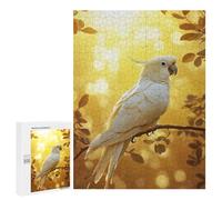 Puzzle 500 PCS pour Adolescents White Cockatoo in Golden Light Puzzle Jeux De Famille Assemblage De Motifs Cadeaux Uniques pour Anniversaire Et Noël 500 PCS