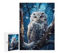 Puzzle 500 PCS pour Adolescents White Owl in Snow Puzzle pour Adultes Jouets Anti-Stress Difficile Idéal comme Cadeau 500 PCS
