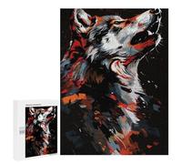 Puzzle 500 PCS pour Adolescents Wild Wolf Art Print -1 Puzzle pour Adolescents Améliore La Mémoire Défi À Compléter Amusant en Famille Et Soirée Jeux 500 PCS