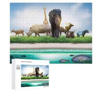 Puzzle 500 PCS pour Adolescents Wildlife Gathering by The Water's Edge Puzzle pour Adultes, Jouet, Décoration Murale, Améliore La Mémoire, Aide À Exercer Le Cerveau 500 PCS