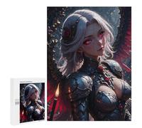 Puzzle 500 PCS pour Adolescents Winged Warrior Woman with Red Eyes Casse-têtes pour Adolescents Analyse Et Logique Interaction Parent-Enfant Jeux Stimulants Jouets 500 PCS