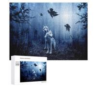 Puzzle 500 PCS pour Adolescents Wolf Pair in Mystical Forest Puzzle pour Adultes, Jouet, Décoration Murale, Améliore La Mémoire, Aide À Exercer Le Cerveau 500 PCS