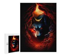 Puzzle 500 PCS pour Adolescents Wolf's Gaze Fiery Cave Entrance Puzzle Jeux De Famille Assemblage De Motifs Cadeaux Uniques pour Anniversaire Et Noël 500 PCS