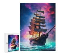 Puzzle 500 PCS pour Adultes Amazing Pirate Ship Puzzle Casse-tête Jeu De Réflexion Difficile Offrez-Le en Cadeau À Toute La Famille 500 PCS