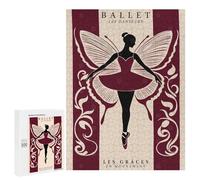Puzzle 500 PCS pour Adultes Ballet Dancer with Butterfly Wings Poster Puzzle Casse-tête Jeu De Réflexion Difficile Offrez-Le en Cadeau À Toute La Famille 500 PCS