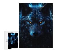 Puzzle 500 PCS pour Adultes Black Wolf Puzzle pour Adultes Jeux Relaxants Découpe De Précision Idéal comme Cadeau pour Toute La Famille 500 PCS