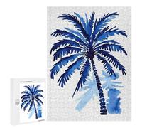 Puzzle 500 PCS pour Adultes Blue Palm Tree Art Puzzle Casse-tête Jeu De Réflexion Difficile Offrez-Le en Cadeau À Toute La Famille 500 PCS