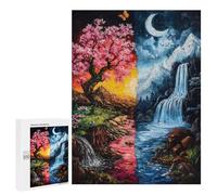 Puzzle 500 PCS pour Adultes Day and Night Landscape Puzzle pour Adultes, Jouet, Décoration Murale, Cadeau Anti-Stress 500 PCS