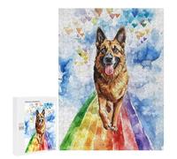 Puzzle 500 PCS pour Adultes German Shepherd Rainbow Bridge Puzzles pour Adultes - Jouets À Monter Soi-même, Amusants Et Humoristiques pour Un Anniversaire Ou Noël 500 PCS