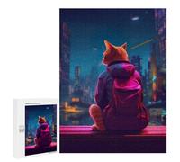 Puzzle 500 PCS pour Adultes Ginger Cat Jacket Backpack Puzzle pour Adultes Jeux Amusants Analyse Et Logique Cadeaux d'anniversaire Et Cadeaux Uniques 500 PCS