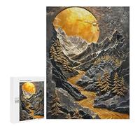 Puzzle 500 PCS pour Adultes Golden River Sunset Puzzle Casse-tête Jeu De Réflexion Difficile Offrez-Le en Cadeau À Toute La Famille 500 PCS