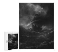 Puzzle 500 PCS pour Adultes Pirate Ship in The Storm Puzzles pour Adultes - Jouets À Monter Soi-même, Amusants Et Humoristiques pour Un Anniversaire Ou Noël 500 PCS