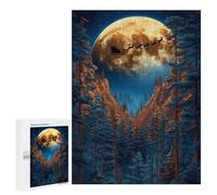 Puzzle 500 PCS pour Adultes Santas Flight Through Forest Puzzles pour Adultes - Jouets À Monter Soi-même, Amusants Et Humoristiques pour Un Anniversaire Ou Noël 500 PCS