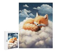 Puzzle 500 PCS pour Adultes Sleeping Red Fox Puzzle pour Adultes Jeux Relaxants Découpe De Précision Idéal comme Cadeau pour Toute La Famille 500 PCS