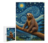 Puzzle 500 PCS pour Adultes Sloth Starry Night Puzzle pour Adultes, Jouet, Décoration Murale, Cadeau Anti-Stress 500 PCS