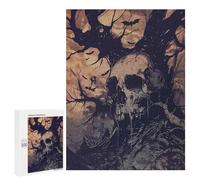 Puzzle 500 PCS pour Adultes Spooky Skull Halloween Puzzles pour Adultes - Jouets À Monter Soi-même, Amusants Et Humoristiques pour Un Anniversaire Ou Noël 500 PCS