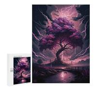Puzzle 500 PCS pour Adultes Thunderstorm with Lightning Strikes Puzzle Casse-tête Jeu De Réflexion Difficile Offrez-Le en Cadeau À Toute La Famille 500 PCS