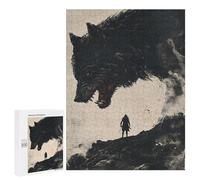 Puzzle 500 PCS pour Adultes Wolf and Man Puzzle pour Adultes Jeux Relaxants Découpe De Précision Idéal comme Cadeau pour Toute La Famille 500 PCS