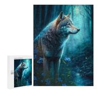 Puzzle 500 PCS pour Adultes Wolf at The River Puzzle Casse-tête Jeu De Réflexion Difficile Offrez-Le en Cadeau À Toute La Famille 500 PCS