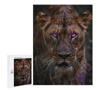 Puzzle 500 PCS Purple-Eyed Lioness in Rain Puzzles pour Adolescents - Anti-Stress - Défi Éducatif - Idée Cadeau Et Anniversaire Unique 500 PCS