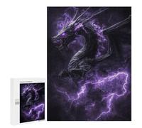 Puzzle 500 PCS Purple Lightning Dragon Puzzles pour Adultes, Jouet, Décoration Murale, Motif À Assembler, Idéal comme Cadeau pour Toute La Famille 500 PCS
