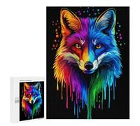 Puzzle 500 PCS Rainbow Fox Pop Art Fox Co Puzzles pour Adultes, Jouet, Décoration Murale, Motif À Assembler, Idéal comme Cadeau pour Toute La Famille 500 PCS