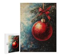 Puzzle 500 PCS Red Christmas Ornament Puzzles pour Adultes, Jouet, Décoration Murale, Motif À Assembler, Idéal comme Cadeau pour Toute La Famille 500 PCS