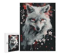 Puzzle 500 PCS Red-Eyed Wolf Art Print Puzzle pour Adolescents Améliorez Votre Mémoire Entraînez Votre Cerveau Et Vos Mains Jouets Addictifs pour Cultiver La Patience 500 PCS