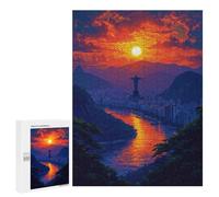 Puzzle 500 PCS Rio De Janeiro Sunset Puzzles pour Adultes Améliorent La Mémoire Interaction Parent-Enfant Casse-tête Jeux De Société en Famille 500 PCS