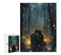 Puzzle 500 PCS Romantic Couple in Magic Forest with Glowing Fireflies Puzzles pour Adultes Jouets Anti-Stress Vacances À La Maison Tuer Le Temps Faire Travailler Le Cerveau 500 PCS