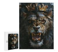 Puzzle 500 PCS Royal Lion King Art Print Puzzle pour Adolescents Améliorez Votre Mémoire Entraînez Votre Cerveau Et Vos Mains Jouets Addictifs pour Cultiver La Patience 500 PCS