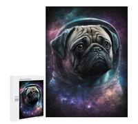 Puzzle 500 PCS Space Pug Adventure T-Shirt Puzzles pour Adultes - Cadeau d'anniversaire - Jeu Difficile Et Stimulant - Cadeaux