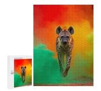 Puzzle 500 PCS Spotted Hyena in Colorful Smoke Puzzles pour Adolescents - Anti-Stress - Défi Éducatif - Idée Cadeau Et Anniversaire Unique 500 PCS