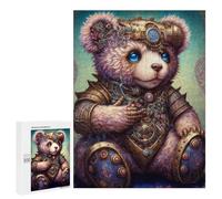Puzzle 500 PCS Steampunk Teddy Bear Art Print-1 Puzzles pour Adolescents - Anti-Stress - Défi Éducatif - Idée Cadeau Et Anniversaire Unique 500 PCS