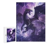 Puzzle 500 PCS Thundering Purple Dragon Artwork Puzzles pour Adultes Améliorent La Mémoire Interaction Parent-Enfant Casse-tête Jeux De Société en Famille 500 PCS