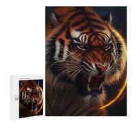 Puzzle 500 PCS Tiger Angry Animal Roar Puzzles pour Adultes, Jouet, Décoration Murale, Difficile, Difficile, Cadeaux Uniques pour Anniversaire Et Noël 500 PCS