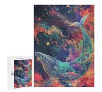 Puzzle 500 PCS Whale in Cosmic Dreamscape Puzzles pour Adultes Améliorent La Mémoire Interaction Parent-Enfant Casse-tête Jeux De Société en Famille 500 PCS