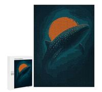 Puzzle 500 PCS Whale Shark and Sun Digital Art Puzzles pour Adultes Jouets Anti-Stress Vacances À La Maison Tuer Le Temps Faire Travailler Le Cerveau 500 PCS