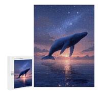 Puzzle 500 PCS Whale Watching at Sunset Puzzles pour Adultes - Cadeau d'anniversaire - Jeu Difficile Et Stimulant - Cadeaux