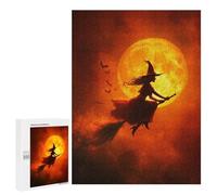 Puzzle 500 PCS Witch Flying Broomstick Moonlight-1 Puzzle pour Adolescents Améliorez Votre Mémoire Entraînez Votre Cerveau Et Vos Mains Jouets Addictifs pour Cultiver La Patience 500 PCS