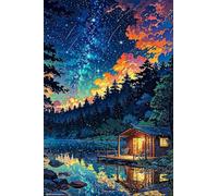 Puzzle 500 Pieces 52x38 cm Étoilé Jungle Lac Puzzles, Jeu de Création et Logique, Jeux éducatif Défi Jouets Activité Familiale Parfaite Puzzle 500 Pièces Adultes
