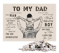 Puzzle 500 pièces « À Mon père de la Part de Mon Fils » pour Adultes, Puzzles Difficiles, Puzzles en Bois, Jeu éducatif pour Adolescents Adultes, 500 pièces (52 x 38 cm)