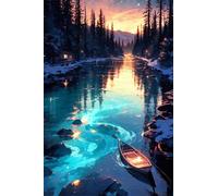 Puzzle 500 Pieces Adulte Bateau Rivière Jungle 52 x 38 cm Puzzles Adultes 500 Pièces Puzzle Impossible Jeu Éducatif Jeu D'adresse pour Toute la Famille