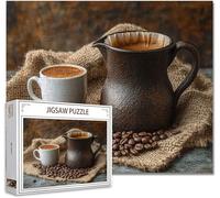 Puzzle 500 Pieces Adultes café Jigsaw Puzzles Classiques Impossible Qualité SupéRieure Bois Panorama Art, Stimulent La Logique et La Concentration avec Une IdéE Cadeau Homme et Femme 52x38cm B-4